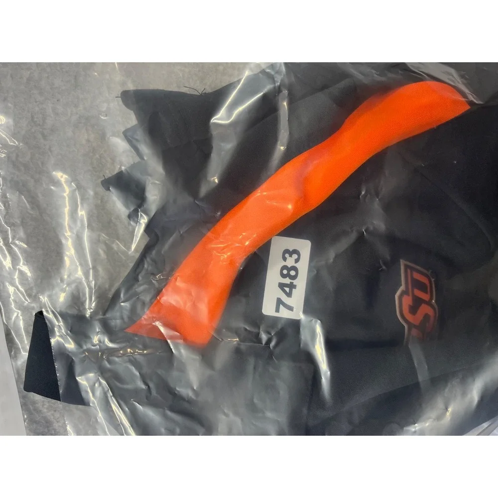 Oklahoma State University Polo Shirt Mens L Black Nike Dri Fit OSU Cowboys
